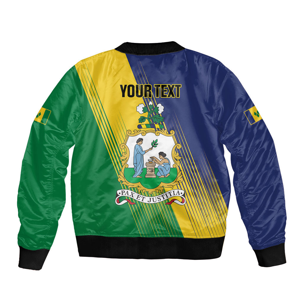 Personalised Saint Vincent and the Grenadines Bomber Jacket Coat of Arms Flag Stylized