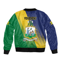 Personalised Saint Vincent and the Grenadines Bomber Jacket Coat of Arms Flag Stylized