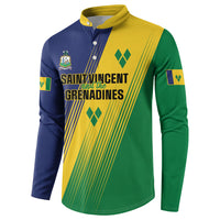 Personalised Saint Vincent and the Grenadines Button Sweatshirt Coat of Arms Flag Stylized