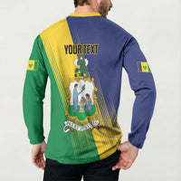 Personalised Saint Vincent and the Grenadines Button Sweatshirt Coat of Arms Flag Stylized