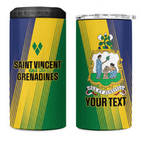 Personalised Saint Vincent and the Grenadines 4 in 1 Can Cooler Tumbler Coat of Arms Flag Stylized
