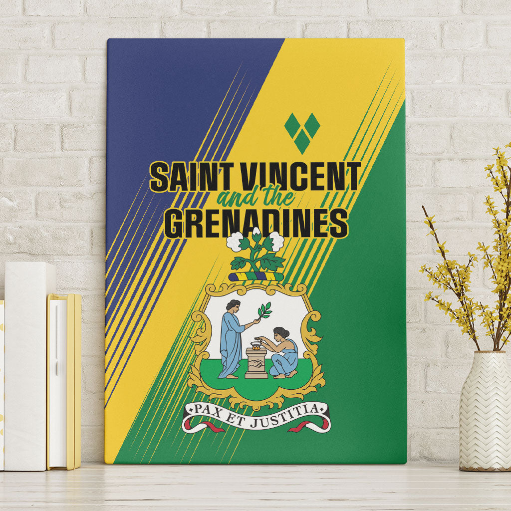 Saint Vincent and the Grenadines Canvas Wall Art Coat of Arms Flag Stylized