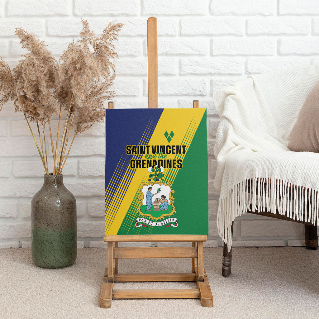 Saint Vincent and the Grenadines Canvas Wall Art Coat of Arms Flag Stylized