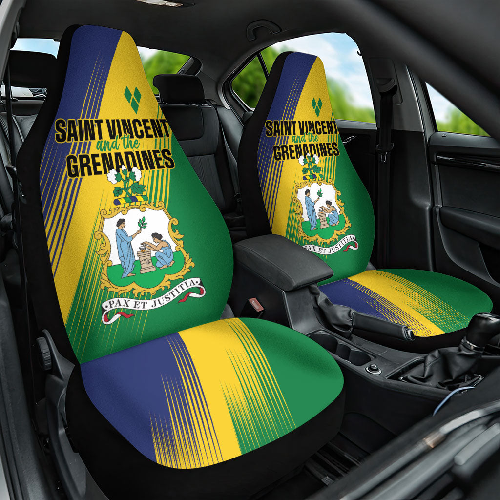 Saint Vincent and the Grenadines Car Seat Cover Coat of Arms Flag Stylized