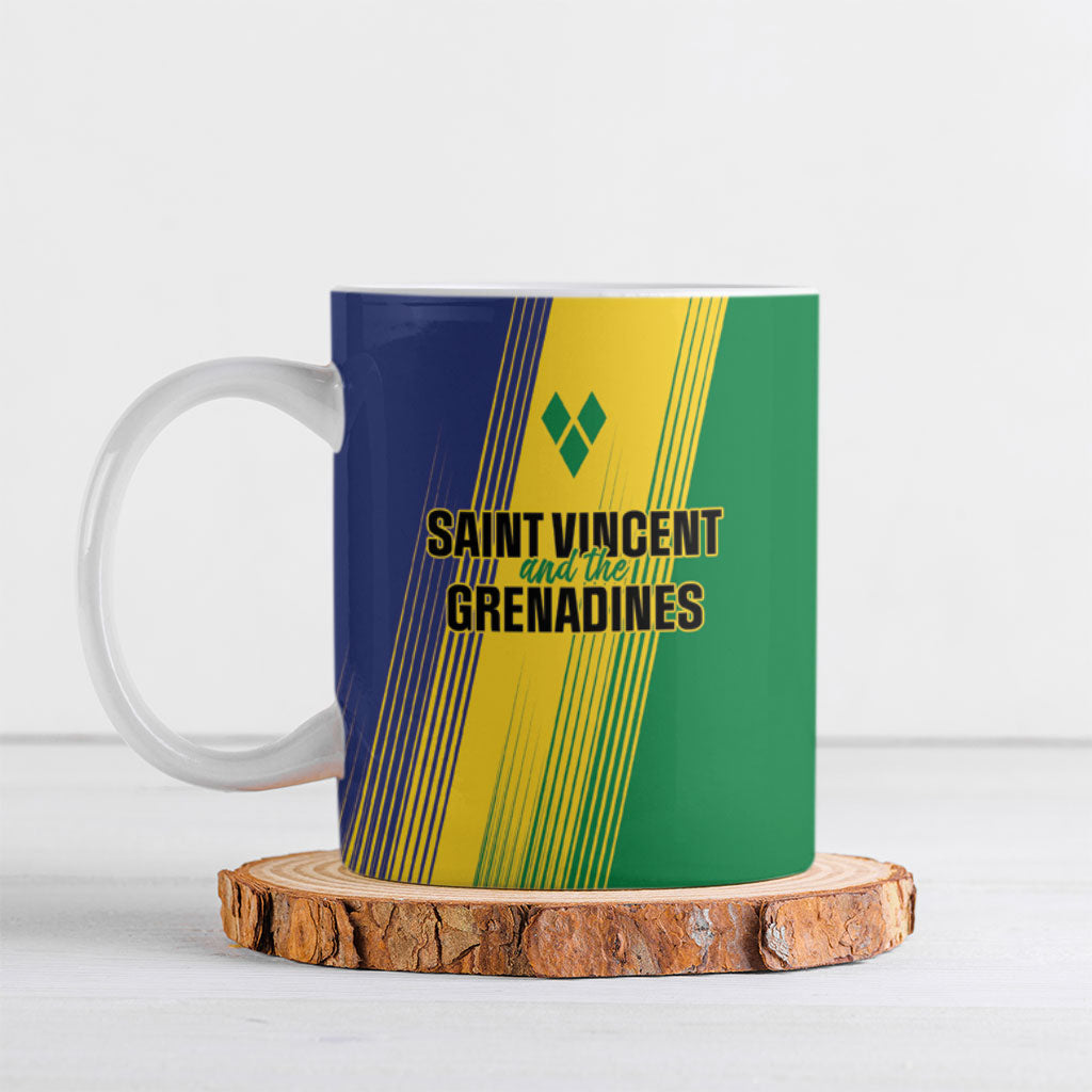 Personalised Saint Vincent and the Grenadines Ceramic Mug Coat of Arms Flag Stylized