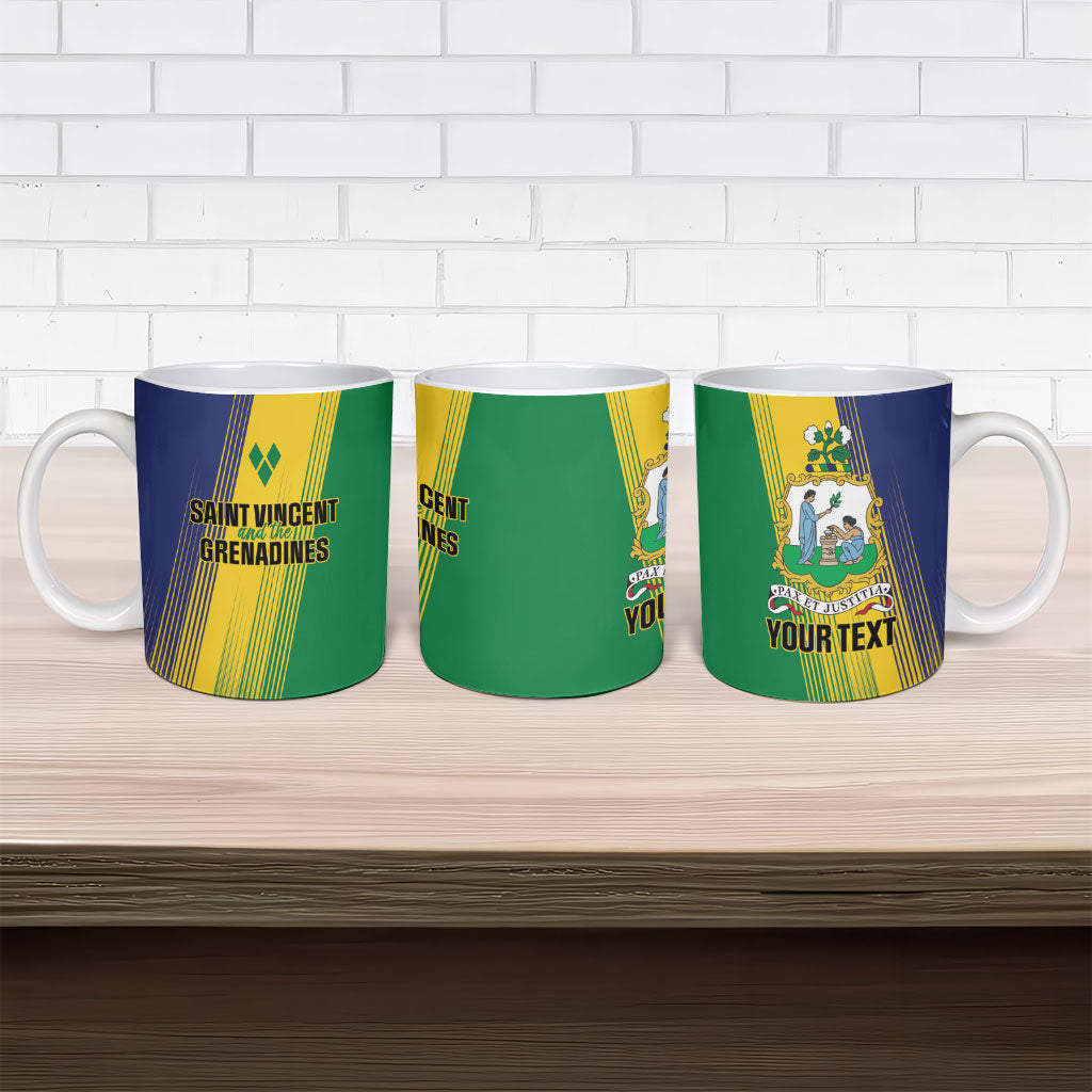 Personalised Saint Vincent and the Grenadines Ceramic Mug Coat of Arms Flag Stylized