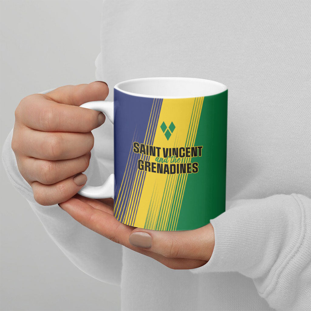Personalised Saint Vincent and the Grenadines Ceramic Mug Coat of Arms Flag Stylized