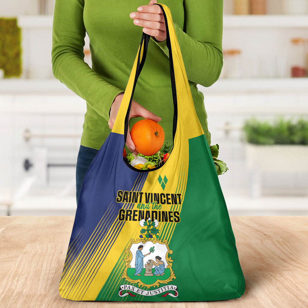 Saint Vincent and the Grenadines Grocery Bag Coat of Arms Flag Stylized