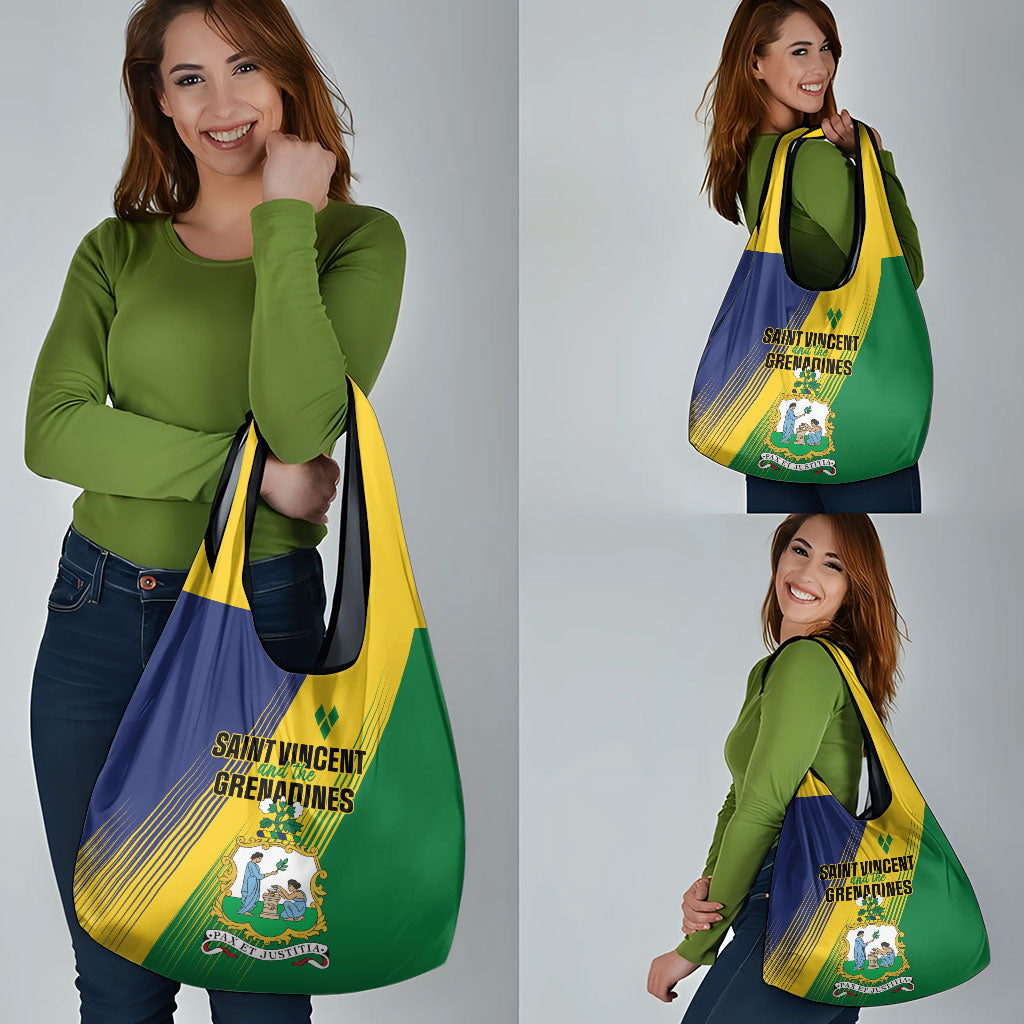 Saint Vincent and the Grenadines Grocery Bag Coat of Arms Flag Stylized