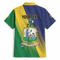 Personalised Saint Vincent and the Grenadines Hawaiian Shirt Coat of Arms Flag Stylized