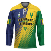 Personalised Saint Vincent and the Grenadines Hockey Jersey Coat of Arms Flag Stylized