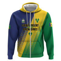 Personalised Saint Vincent and the Grenadines Hoodie Coat of Arms Flag Stylized