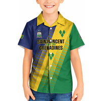 Personalised Saint Vincent and the Grenadines Kid Hawaiian Shirt Coat of Arms Flag Stylized
