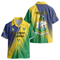 Personalised Saint Vincent and the Grenadines Kid Hawaiian Shirt Coat of Arms Flag Stylized