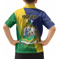 Personalised Saint Vincent and the Grenadines Kid Hawaiian Shirt Coat of Arms Flag Stylized