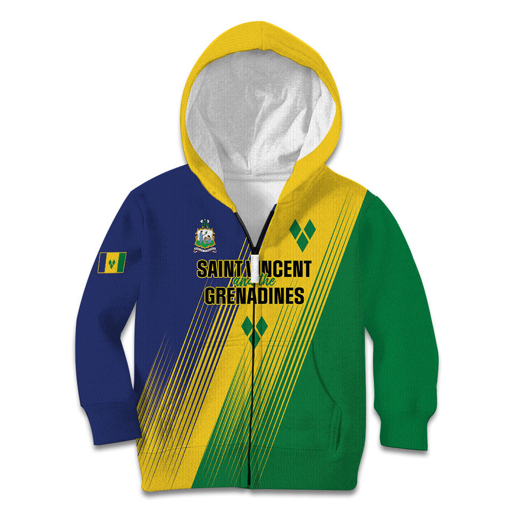 Personalised Saint Vincent and the Grenadines Kid Hoodie Coat of Arms Flag Stylized