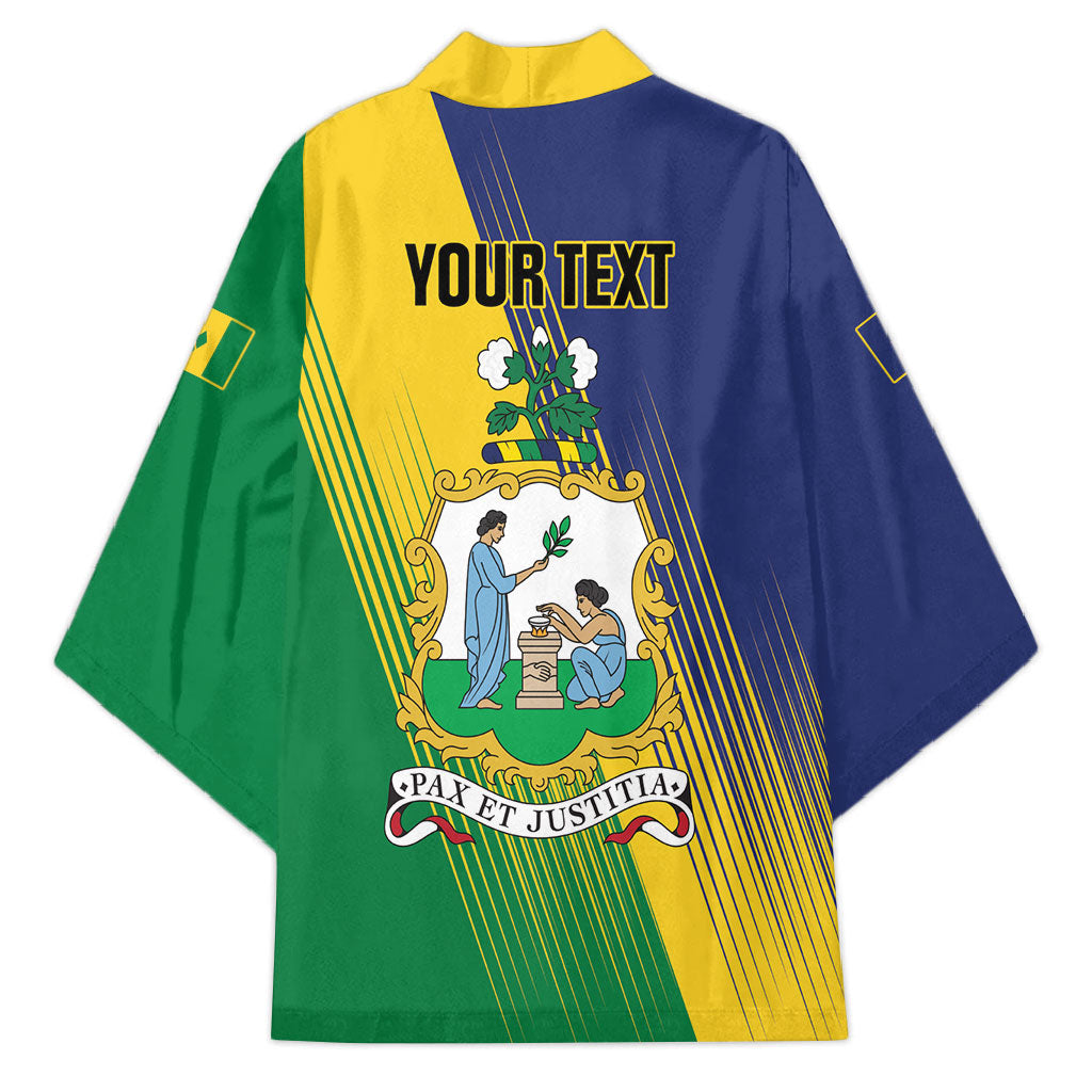 Personalised Saint Vincent and the Grenadines Kimono Coat of Arms Flag Stylized