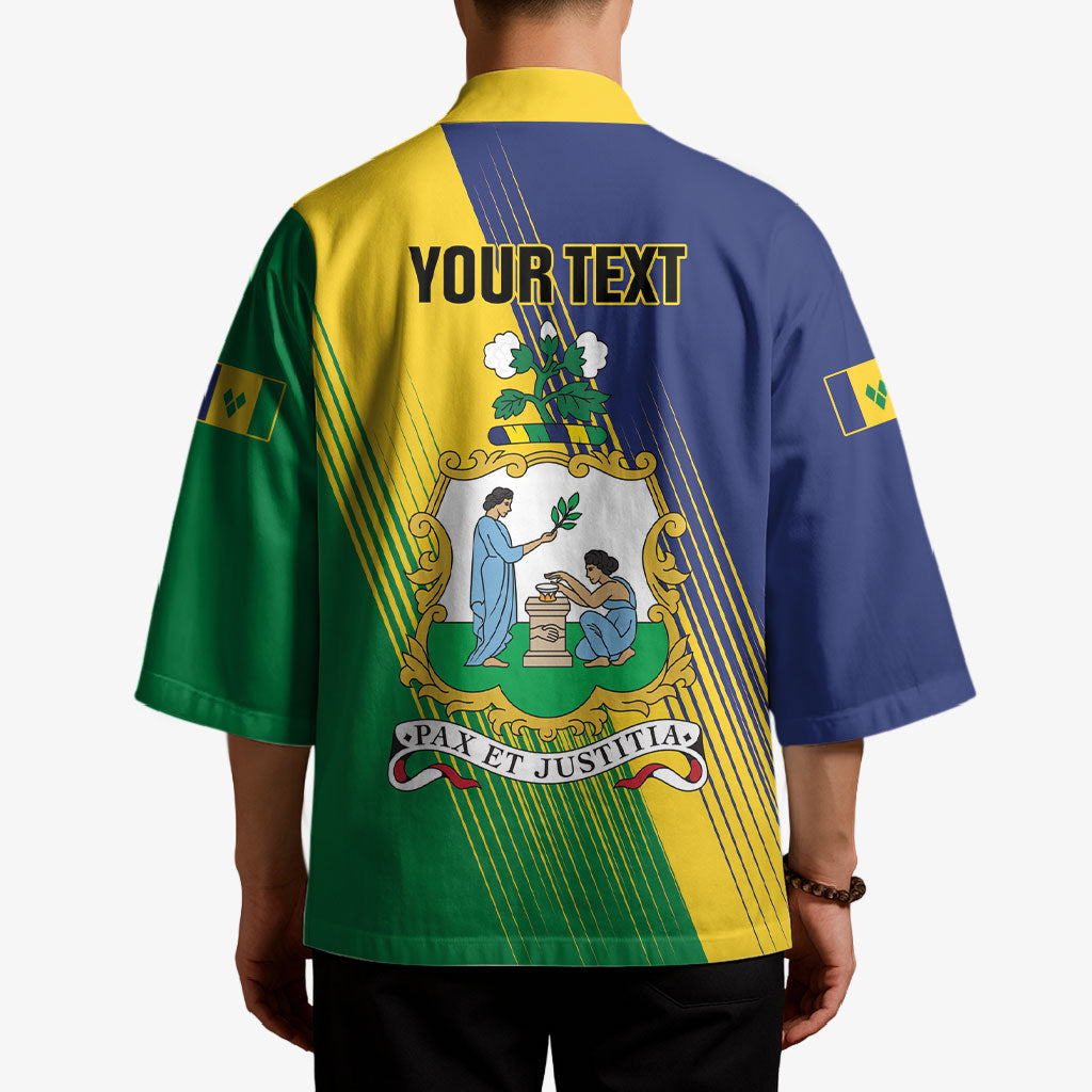 Personalised Saint Vincent and the Grenadines Kimono Coat of Arms Flag Stylized