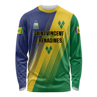 Personalised Saint Vincent and the Grenadines Long Sleeve Shirt Coat of Arms Flag Stylized