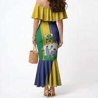 Personalised Saint Vincent and the Grenadines Mermaid Dress Coat of Arms Flag Stylized