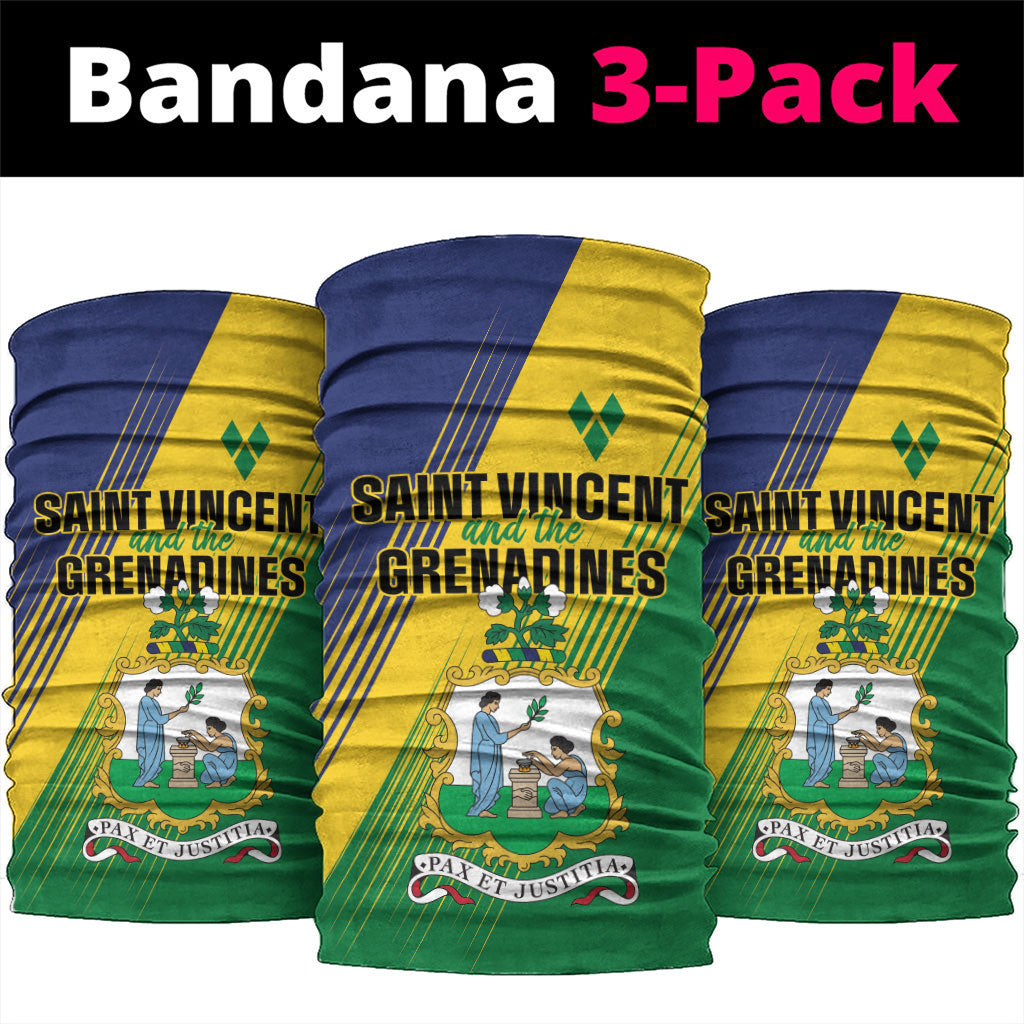 Saint Vincent and the Grenadines Neck Gaiter Coat of Arms Flag Stylized