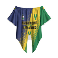 Personalised Saint Vincent and the Grenadines Off Shoulder Wrap Waist Top Coat of Arms Flag Stylized