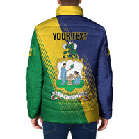 Personalised Saint Vincent and the Grenadines Padded Jacket Coat of Arms Flag Stylized
