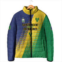 Personalised Saint Vincent and the Grenadines Padded Jacket Coat of Arms Flag Stylized