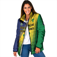 Personalised Saint Vincent and the Grenadines Padded Jacket Coat of Arms Flag Stylized