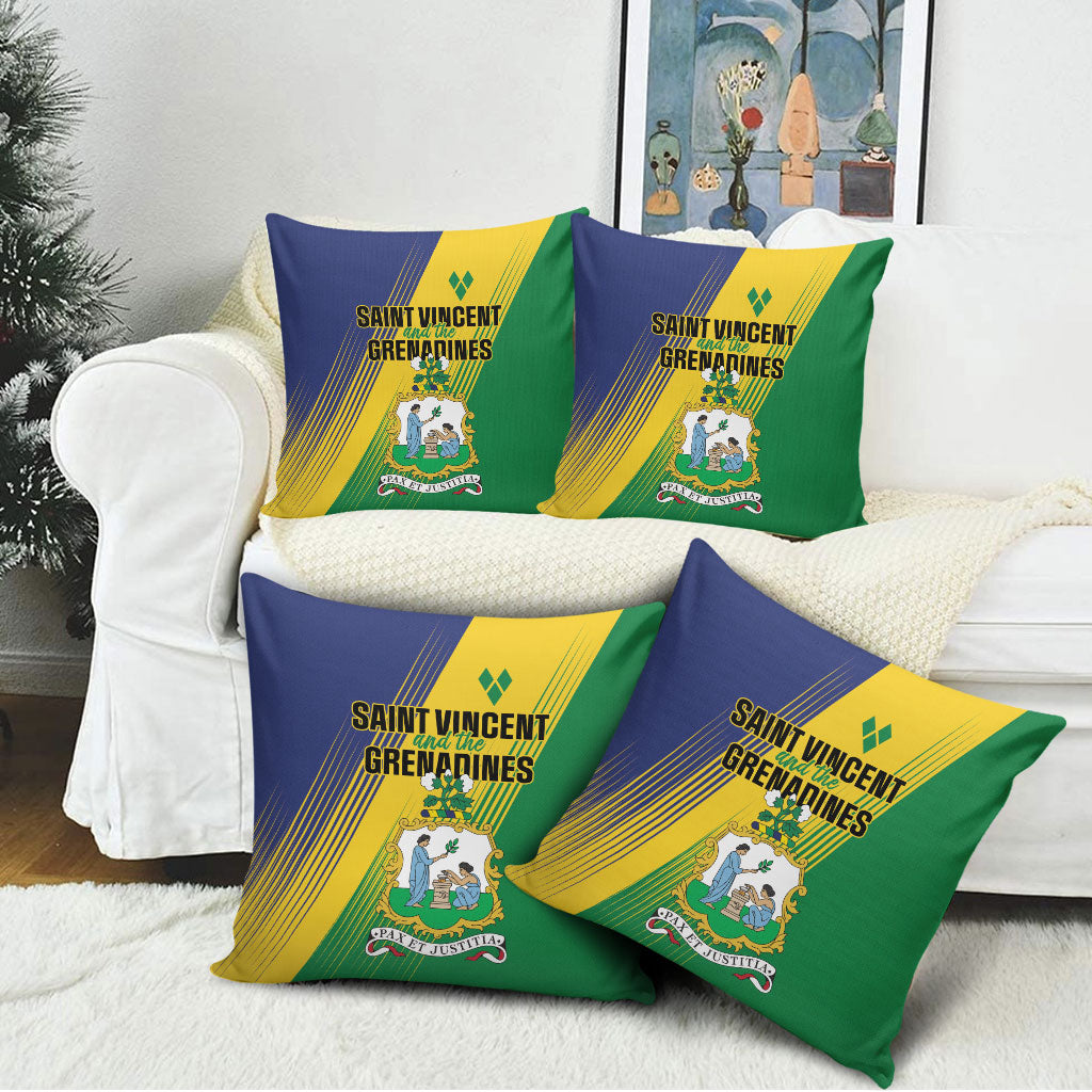 Saint Vincent and the Grenadines Pillow Cover Coat of Arms Flag Stylized