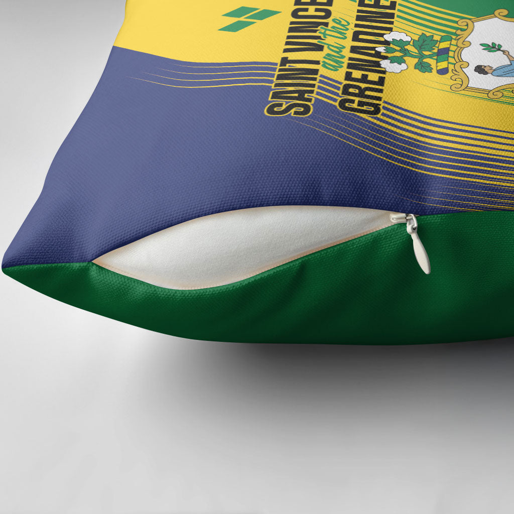 Saint Vincent and the Grenadines Pillow Cover Coat of Arms Flag Stylized