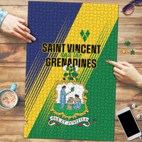 Saint Vincent and the Grenadines Puzzle Coat of Arms Flag Stylized