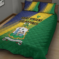 Saint Vincent and the Grenadines Quilt Bed Set Coat of Arms Flag Stylized