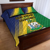Saint Vincent and the Grenadines Quilt Bed Set Coat of Arms Flag Stylized