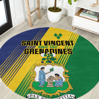 Saint Vincent and the Grenadines Round Carpet Coat of Arms Flag Stylized