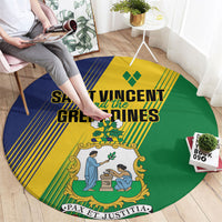 Saint Vincent and the Grenadines Round Carpet Coat of Arms Flag Stylized