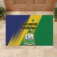 Saint Vincent and the Grenadines Rubber Doormat Coat of Arms Flag Stylized