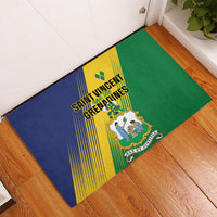 Saint Vincent and the Grenadines Rubber Doormat Coat of Arms Flag Stylized
