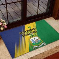 Saint Vincent and the Grenadines Rubber Doormat Coat of Arms Flag Stylized