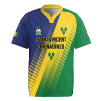 Personalised Saint Vincent and the Grenadines Rugby Jersey Coat of Arms Flag Stylized