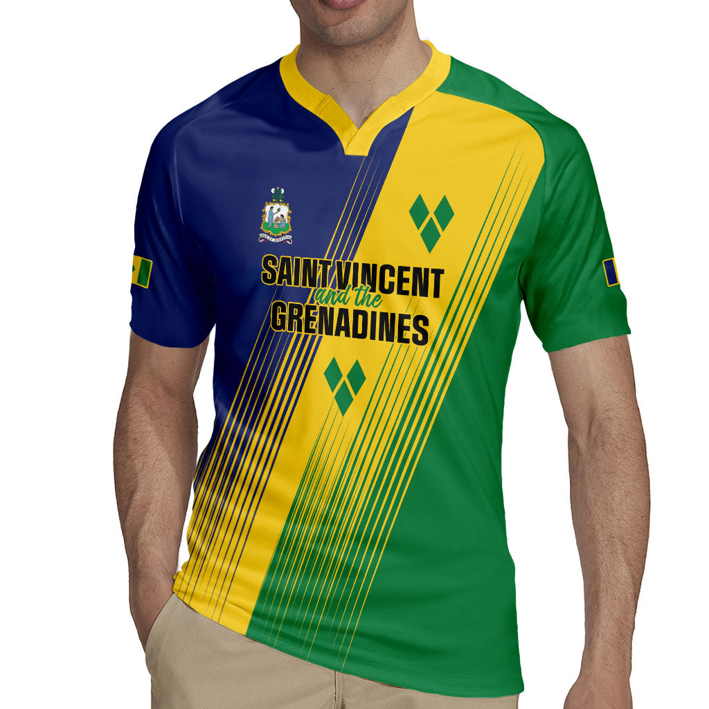 Personalised Saint Vincent and the Grenadines Rugby Jersey Coat of Arms Flag Stylized