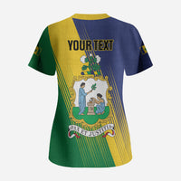 Personalised Saint Vincent and the Grenadines Scrub Top Coat of Arms Flag Stylized