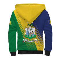 Personalised Saint Vincent and the Grenadines Sherpa Hoodie Coat of Arms Flag Stylized