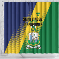 Saint Vincent and the Grenadines Shower Curtain Coat of Arms Flag Stylized