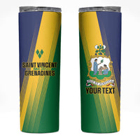 Personalised Saint Vincent and the Grenadines Skinny Tumbler Coat of Arms Flag Stylized