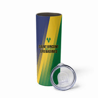 Personalised Saint Vincent and the Grenadines Skinny Tumbler Coat of Arms Flag Stylized