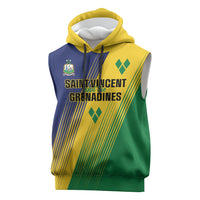 Personalised Saint Vincent and the Grenadines Sleeveless Hoodie Coat of Arms Flag Stylized