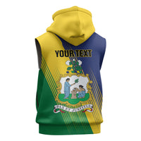Personalised Saint Vincent and the Grenadines Sleeveless Hoodie Coat of Arms Flag Stylized