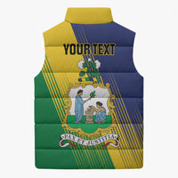 Personalised Saint Vincent and the Grenadines Sleeveless Puffer Jacket Coat of Arms Flag Stylized