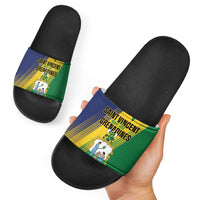Saint Vincent and the Grenadines Slide Sandals Coat of Arms Flag Stylized